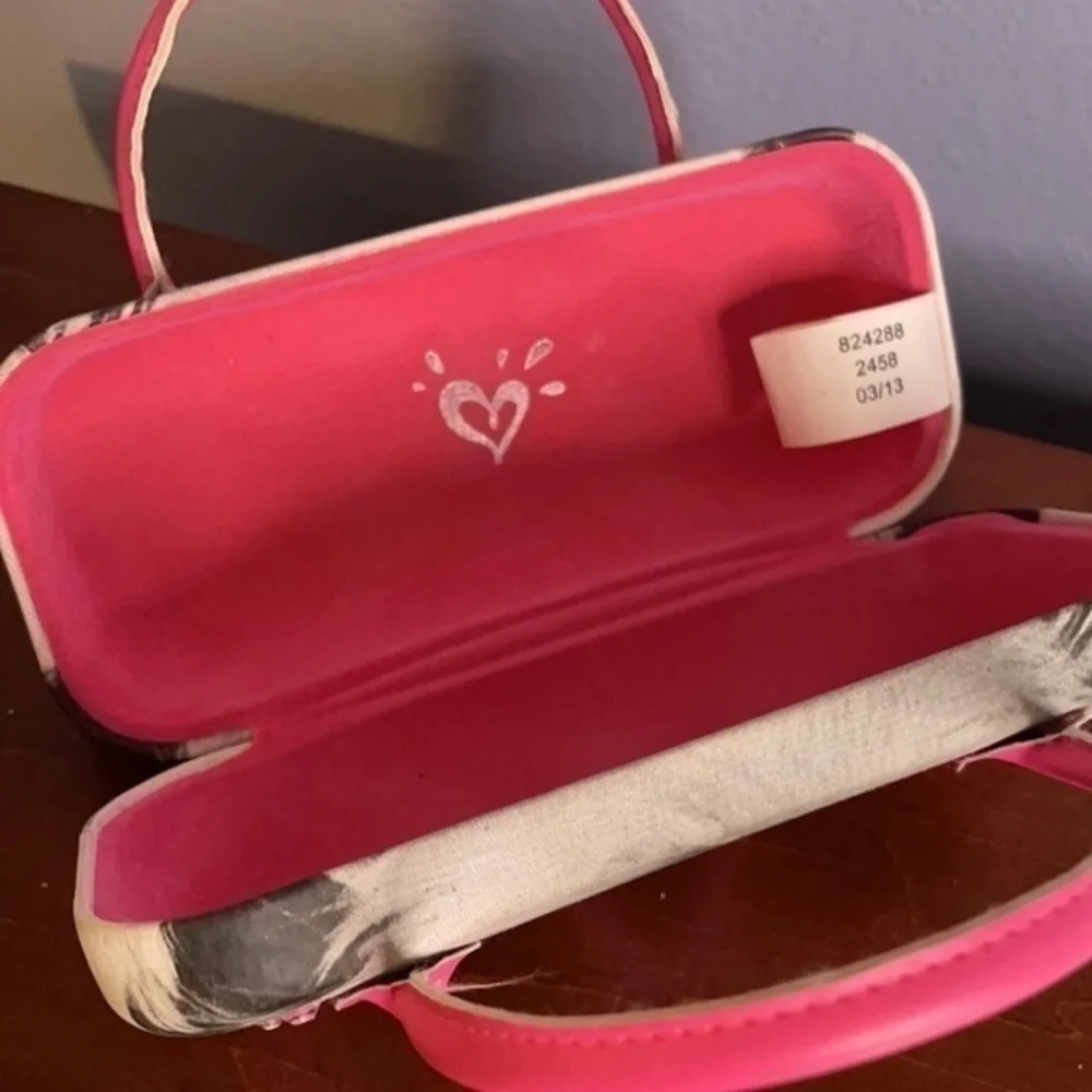 Justice glasses 2 pairs of girls sunglasses and dog case Pink
